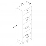 Schoenenkast Ergani Wit/Walnoot