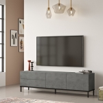 Tv-Meubel Laval Melamine Zilver Zwart 170cm