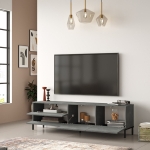 Tv-Meubel Laval Melamine Zilver Zwart 170cm