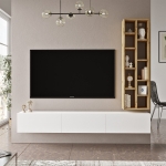 Tv-Meubel Laval Melamine Wit Naturel 174cm