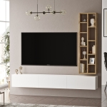 Tv-Meubel Laval Melamine Wit Naturel 174cm