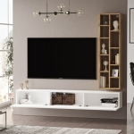 Tv-Meubel Laval Melamine Wit Naturel 174cm