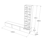 Tv-Meubel Laval Melamine Wit Naturel 174cm