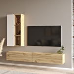 Tv-Meubel Laval Melamine Eiken Wit 174cm