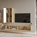 Tv-Meubel Laval Melamine Eiken Wit 174cm