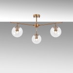 Hanglamp Atmaca Kose Glas Goud 3-Lichts