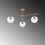 Hanglamp Atmaca Kose Glas Goud 3-Lichts