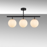 Hanglamp Atmaca Glas Zwart Crème 3-Lichts