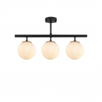 Hanglamp Atmaca Glas Zwart Crème 3-Lichts