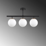 Hanglamp Atmaca Glas Zwart Crème 3-Lichts