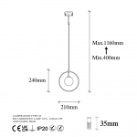 Hanglamp Geometri Metaal Zwart Wit