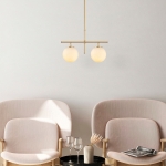 Hanglamp Roe Metaal Shiny Goud 2-Lichts