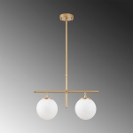 Hanglamp Roe Metaal Shiny Goud 2-Lichts