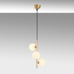 Hanglamp Domino Glas Goud 3-Lichts