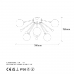 Hanglamp Rose Metaal Goud 6-Lichts