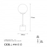 Tafellamp Globo Glas Wit