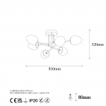 Hanglamp Camflo Metaal Zwart 6-Lichts