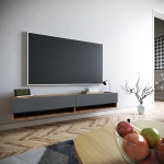 Tv-Meubel Hangend Faroe Melamine Naturel Antraciet