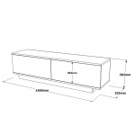 Tv-meubel Findikli Wit 140cm