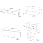 Woonkamer Meubel Set Kirik Melamine Atlantic Pine Antraciet