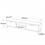 Tv-meubel Ciftlik Melamine Naturel Antraciet 160cm