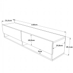 Zwevend Tv-meubel Fethiye Open Melamine Naturel Wit 140cm