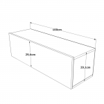 Zwevend Tv-meubel Fethiye Melamine Naturel 100cm