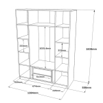 Kledingkast Guney Melamine Wit