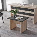 Kantoor Meubels Set Vobarno (2 Kasten + Bureau + Tafel) Melamine Eiken Zwart