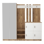 Garderobemeubel Didim XL Melamine Atlantic Pine Wit