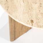 Eleonora Bijzettafel Sara Mangohout & Travertin Beige Ø60cm