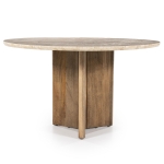 Eleonora Eettafel Sara Mangohout & Travertin Beige Ø130cm