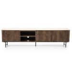 Eleonora Tv-Meubel Lio 3-Deurs Mangohout & Travertin Beige 200cm