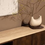 Eleonora Tv-Meubel Lio 3-Deurs Mangohout & Travertin Beige 200cm