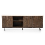 Eleonora Dressoir Lio 3-Deurs Mangohout & Travertin Beige