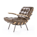 Fauteuil Bastiaan - donkerbruin java leder - Eleonora