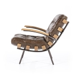 Fauteuil Bastiaan - donkerbruin java leder - Eleonora