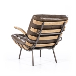 Fauteuil Bastiaan - donkerbruin java leder - Eleonora