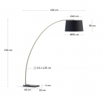 Kave Home Staande Lamp Juhe met Goud Metaal en Zwart Marmer