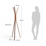 Kave Home Kapstok Chelsey Massief Rubberen Houten 170cm