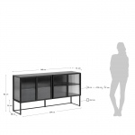 Kave Home Dressoir Trixie met 4 Stalen Deuren Zwart 160x81cm