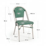 Kave Home Tuinstoel Marilyn Aluminium en Rotan Groen/Wit