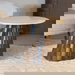 Bijzettafel Faiza Marmer Beige Rond 50cm - Giga Meubel