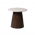 Bijzettafel Faiza Marmer Beige Rond 50cm - Giga Meubel