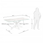 Kave Home Tafel Argo Kalos Wit Porselein 180x100cm