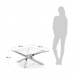 Kave Home Salontafel Kamido 90x90cm Op Glas Zilver