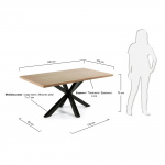 Kave Home Tafel Argo Naturel Melamine Zwart 180x100cm