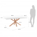 Kave Home Tafel Argo Wit Melamine Houteffect 180x100cm