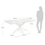 Kave Home Tafel Argo Kalos Wit Porselein Wit 160x90cm