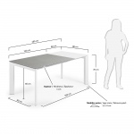 Kave Home Uitschuifbare Keramische Tafel Axis Grijs 120-180cm